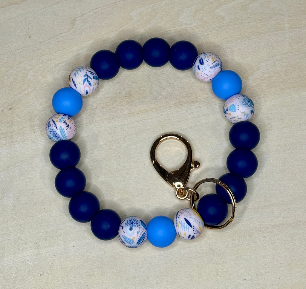 Wildflower Blues Keychain Wristlet