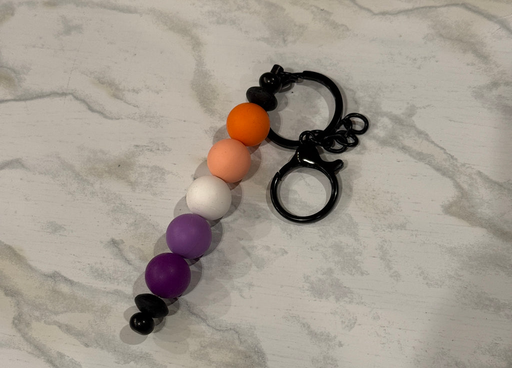 Subtle Pride Silicone Bead Keychain