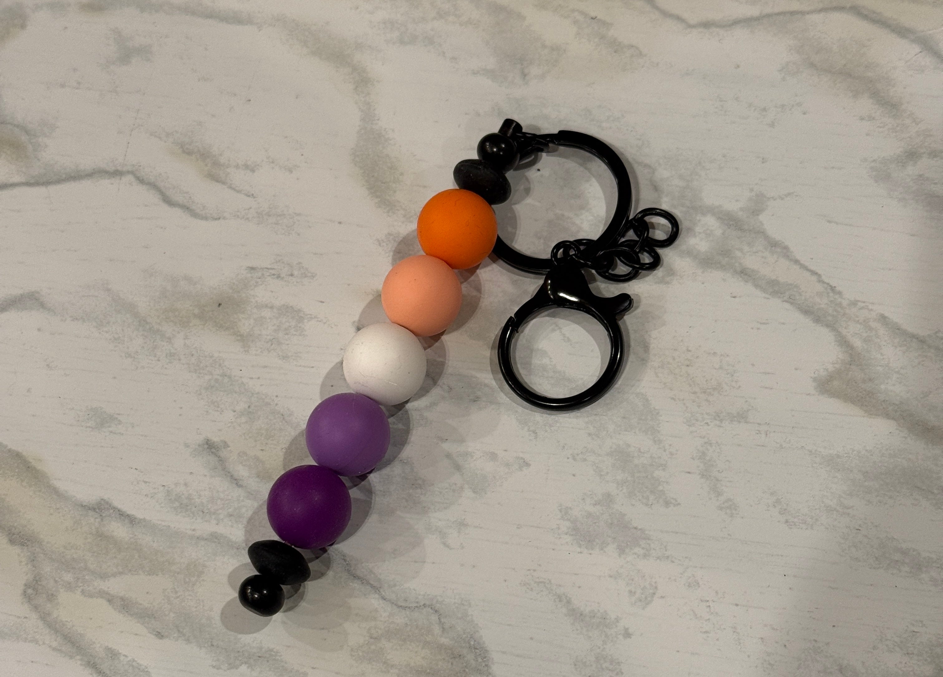 Subtle Pride Silicone Bead Keychain