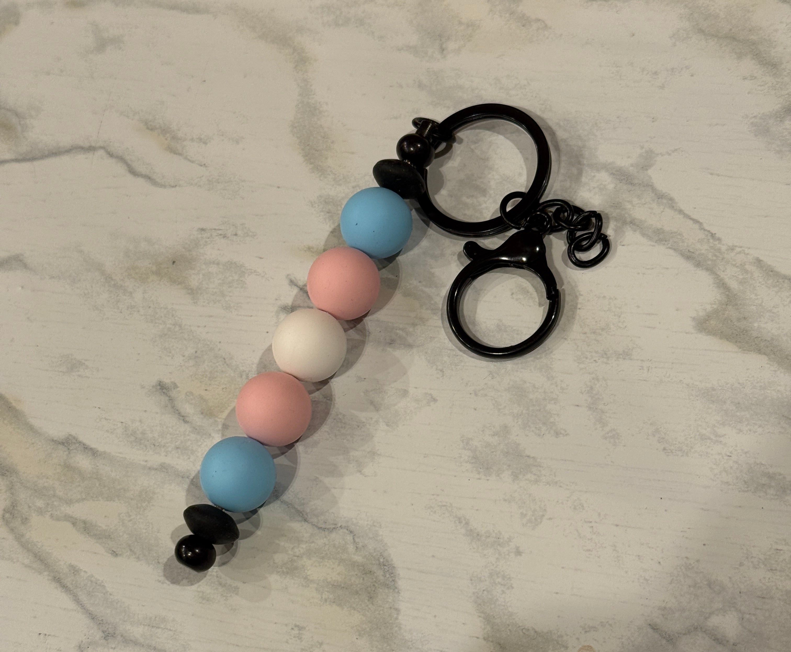 Subtle Pride Silicone Bead Keychain