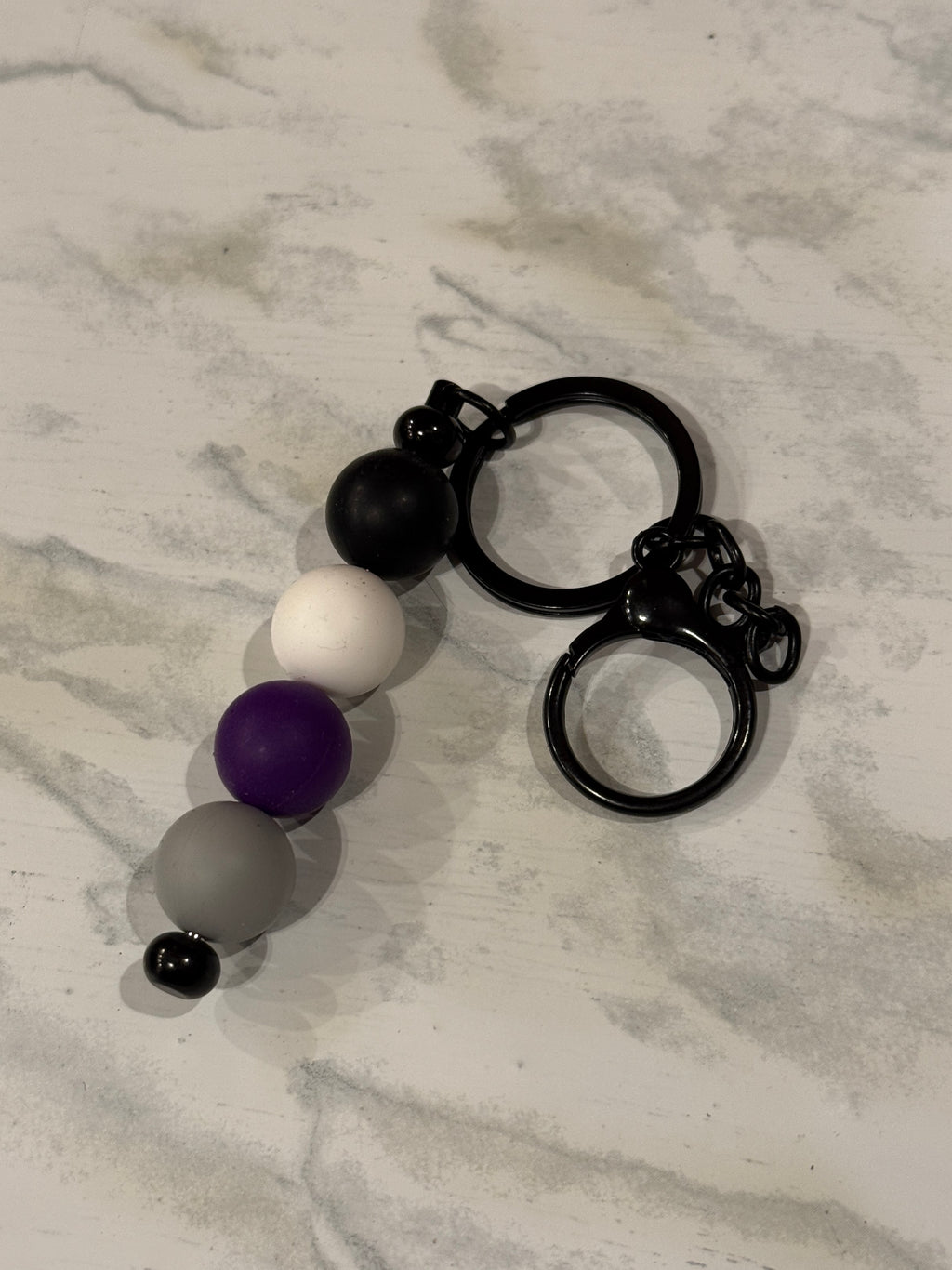 Subtle Pride Silicone Bead Keychain