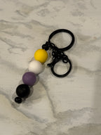 Subtle Pride Silicone Bead Keychain