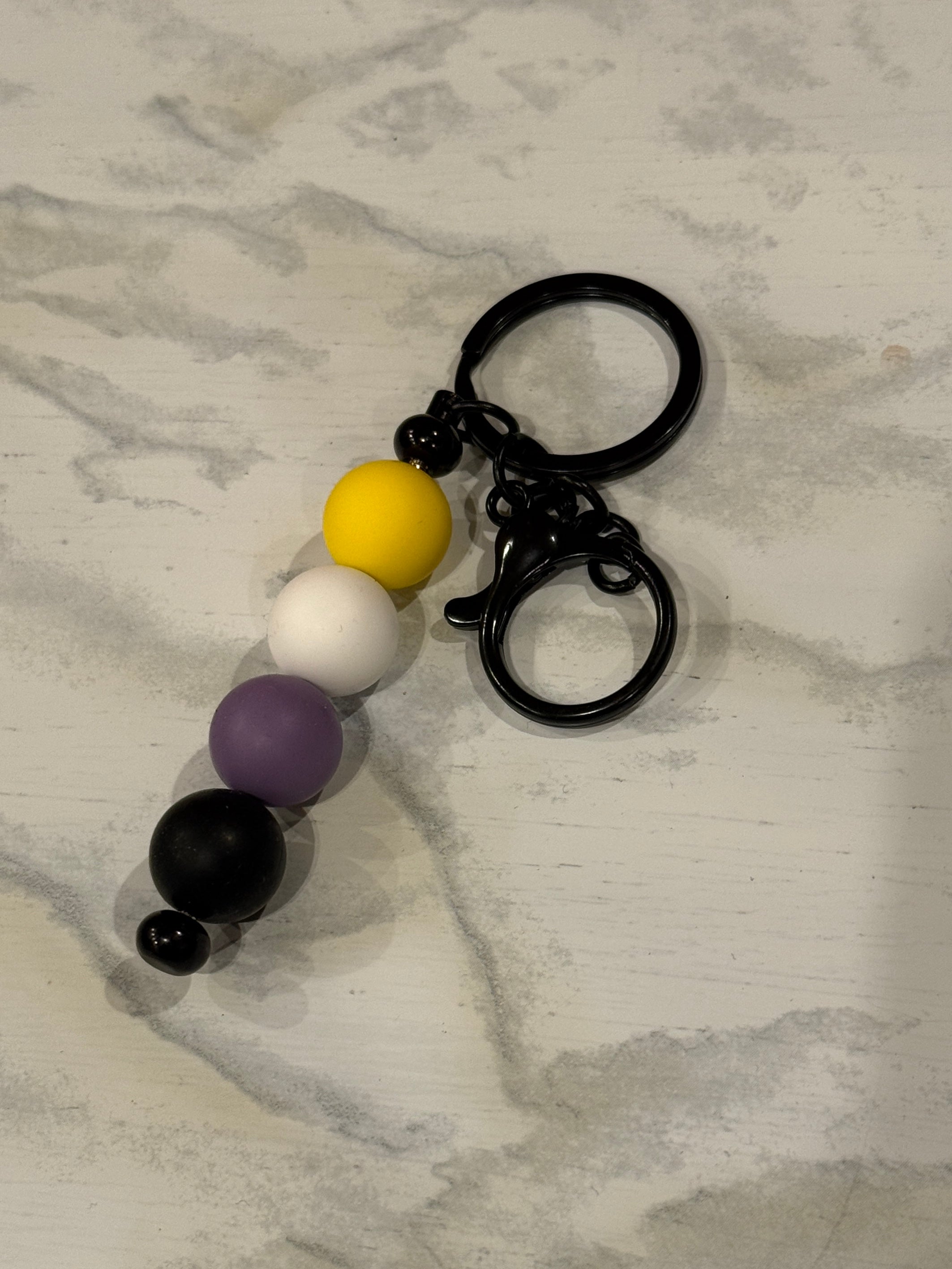 Subtle Pride Silicone Bead Keychain