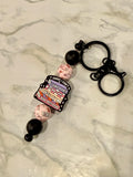 Book Boyfriend Silicone Bead Keychain