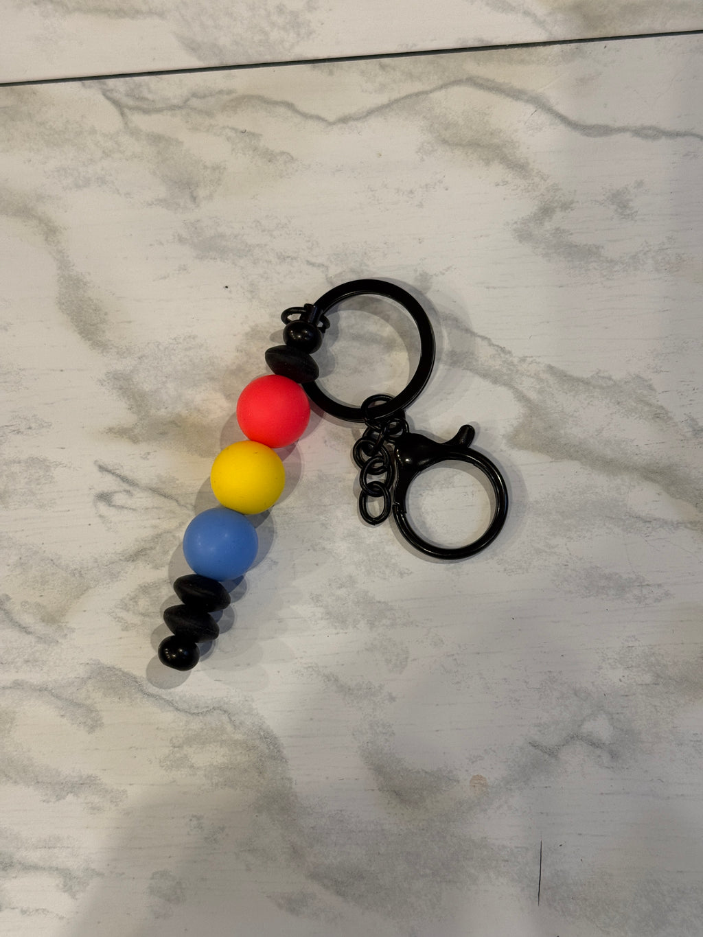 Subtle Pride Silicone Bead Keychain
