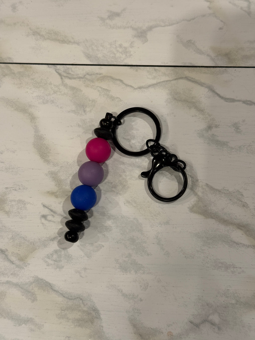 Subtle Pride Silicone Bead Keychain