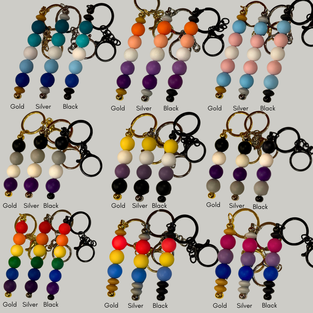 Subtle Pride Silicone Bead Keychain